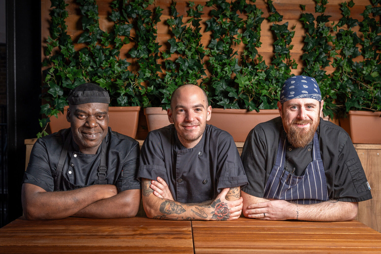 Chefs at the Bricklayers Arms Shepherd Neame pub in Bromley